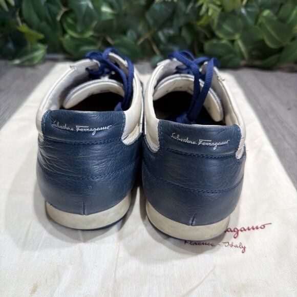 Vtg Salvatore Ferragamo Men’s Rare Two Tone Leather Suede Sneaker Made Italy 10D main image 8